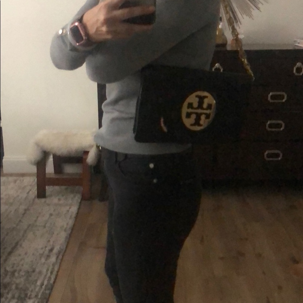 Genuine Tory Burch Handbag. Black leather.